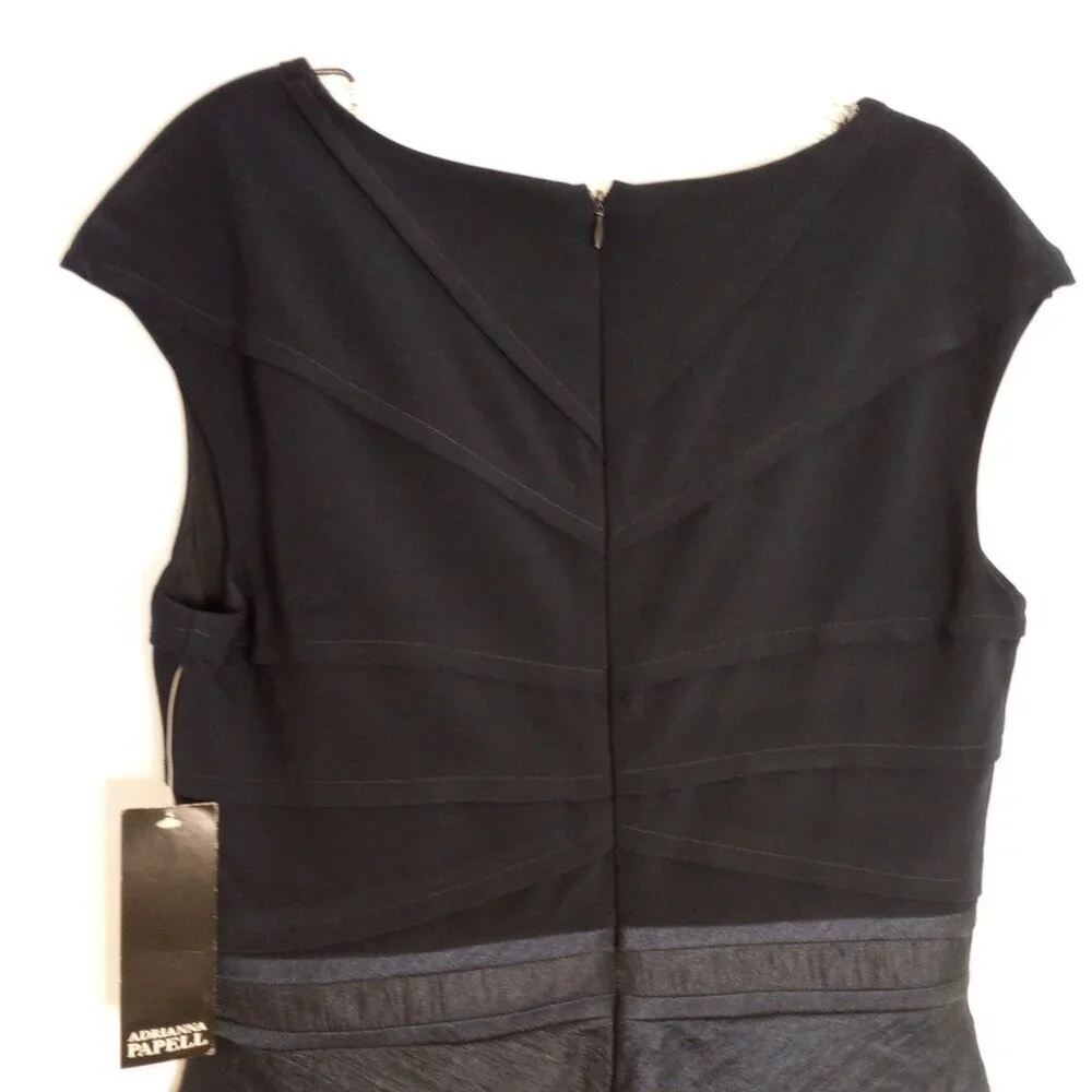 Adrianna Papell Midnight Navy Blue Tiered Ruffle Cocktail Dress - Picture 8 of 11